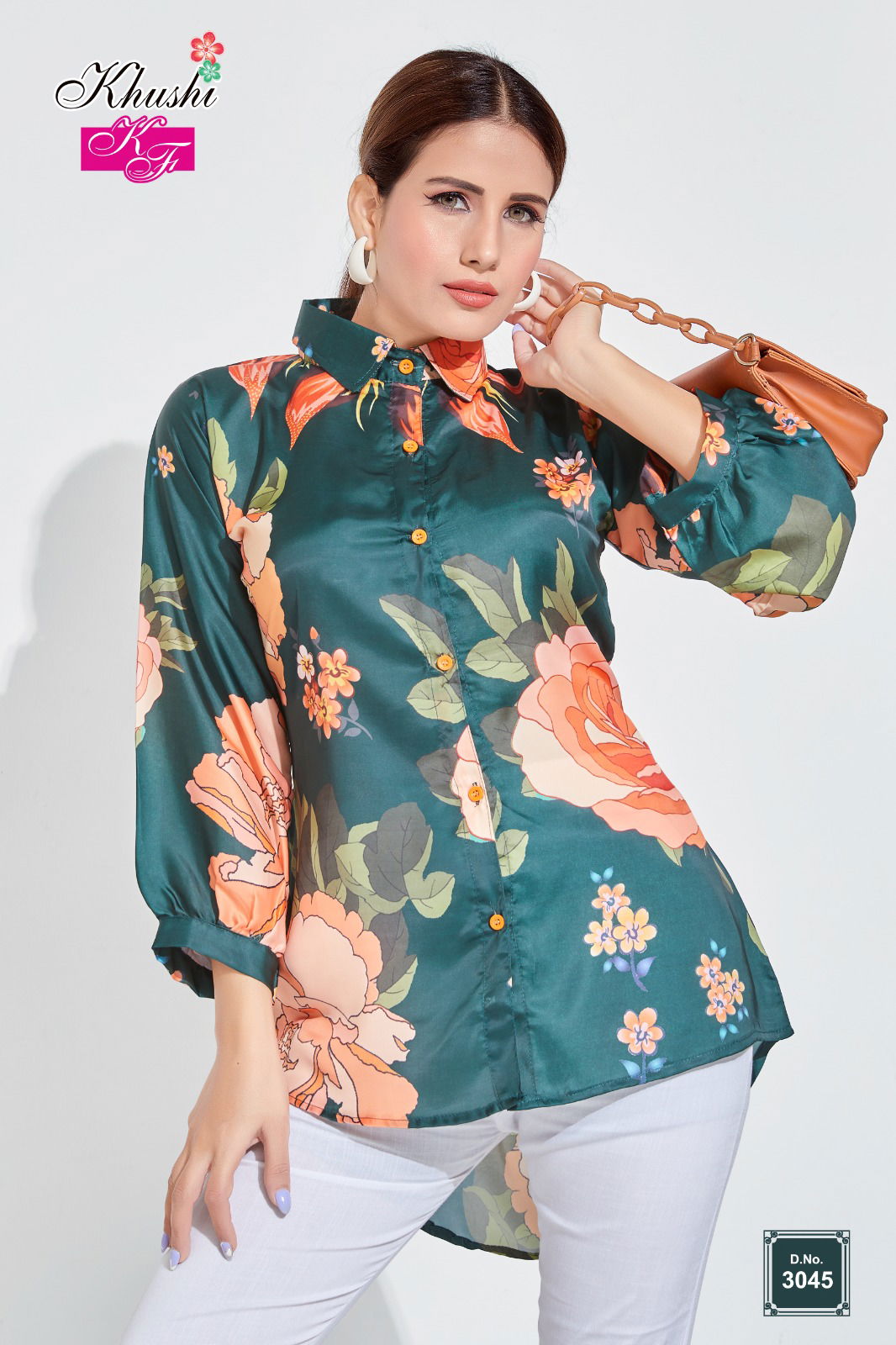 Designer Printed Office Wear Ladies Shirt Catalog
